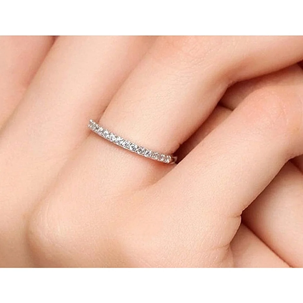 NEW Women's Simulated Diamonds 925 Sterling Silver Band Ring,‎ Adjustable